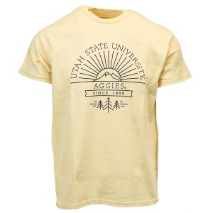 Utah State University Aggies Mountain Sunrise and Trees T-Shirt